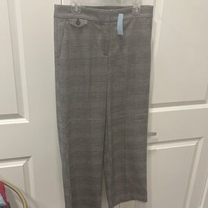 NWT LOFT Petites Gray Plaid Trousers